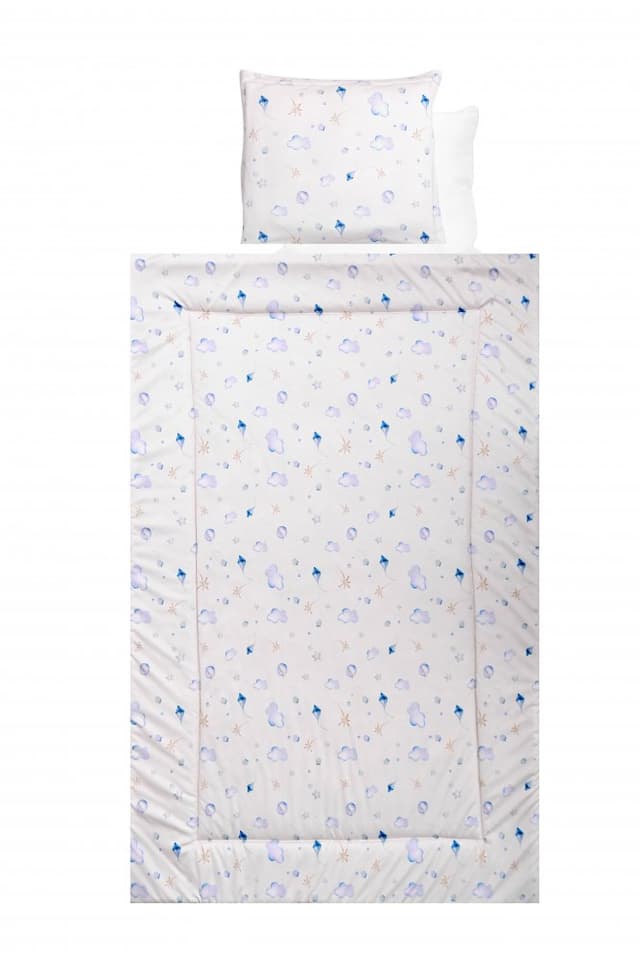 Set lenjerie pat bumbac ranforce 4 piese Blue Aeroplane