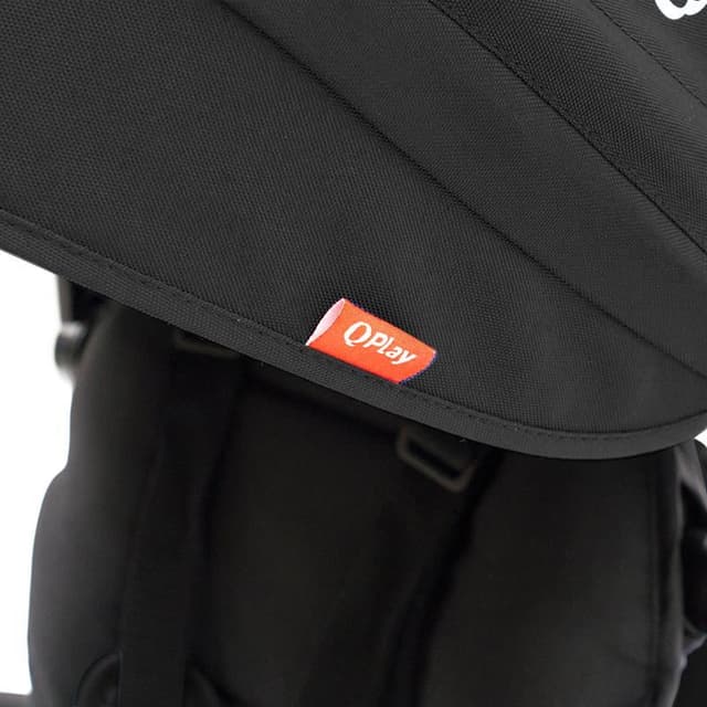 Tricicleta pentru copii Qplay Rito+ Negru pliabila, cu spatar reglabil cu pozitie de somn, 2 tipuri de suporti pentru picioare,copertina cu protectie UV si roti din cauciuc Eva