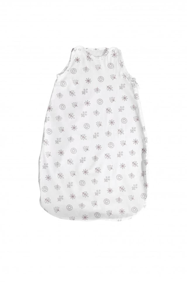 Sac de dormit de primavaravara 85 cm bumbac ranforce White Abstract Leaves