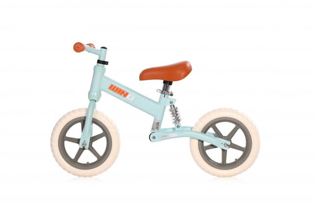 Bicicleta copii fara pedale Lorelli Wind Light Blue, roti din spuma EVA, amortizor reglabil care ajuta la absorbtia socurilor, scaun reglabil de la 47 cm pana la 50 cm, 12 inch, varsta 2-5 ani, maxim 25 de kg