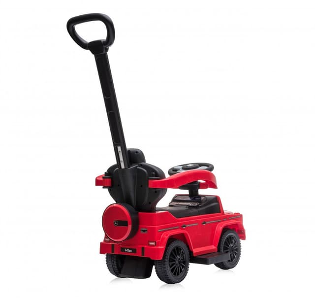 Masinuta copii de impins Lorelli Mercedes-Benz G350D Red cu maner parental, suport pentru picioare, spatiu depozitare jucarii, protectie impotriva rasturnarii, inaltime de la sol la sezut 26 cm