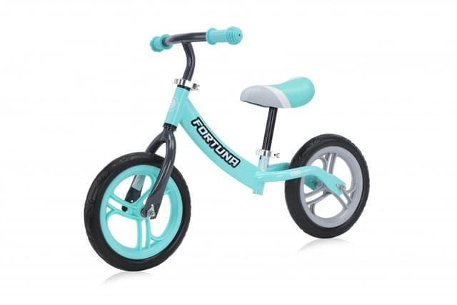 Bicicleta copii fara pedale Lorelli Fortuna grey green, varsta 2-5 ani, ghidon reglabil in inaltime de la 51 cm pana la 60 cm, roti din spuma EVA, 11 inch, scaun reglabil de la 33 cm pana la 43 cm