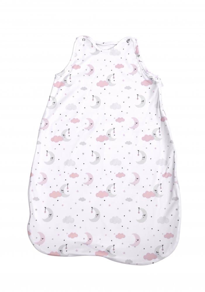 Sac de dormit de vara 85 cm bumbac ranforce pink moon star