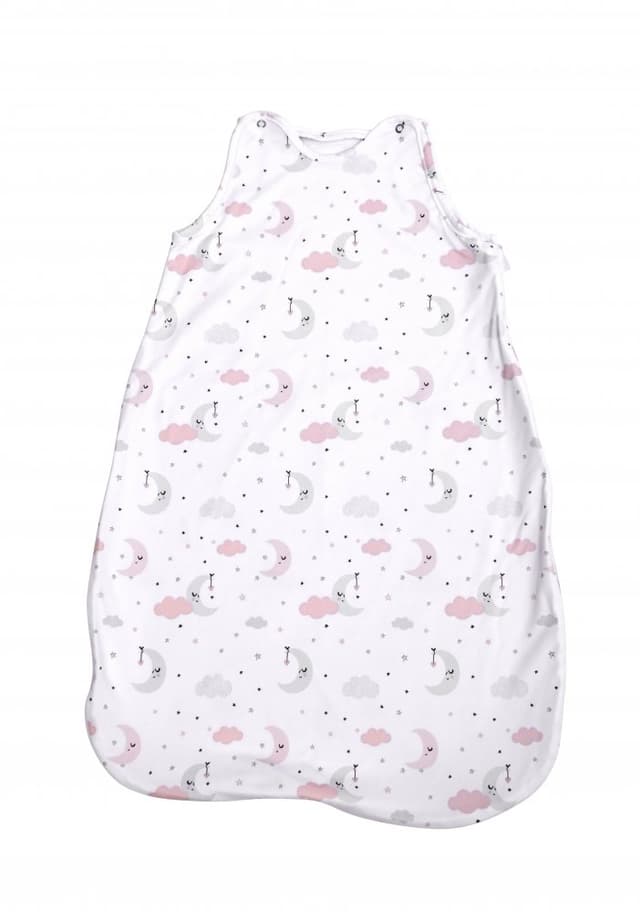 Sac de dormit de vara 85 cm bumbac ranforce pink moon star