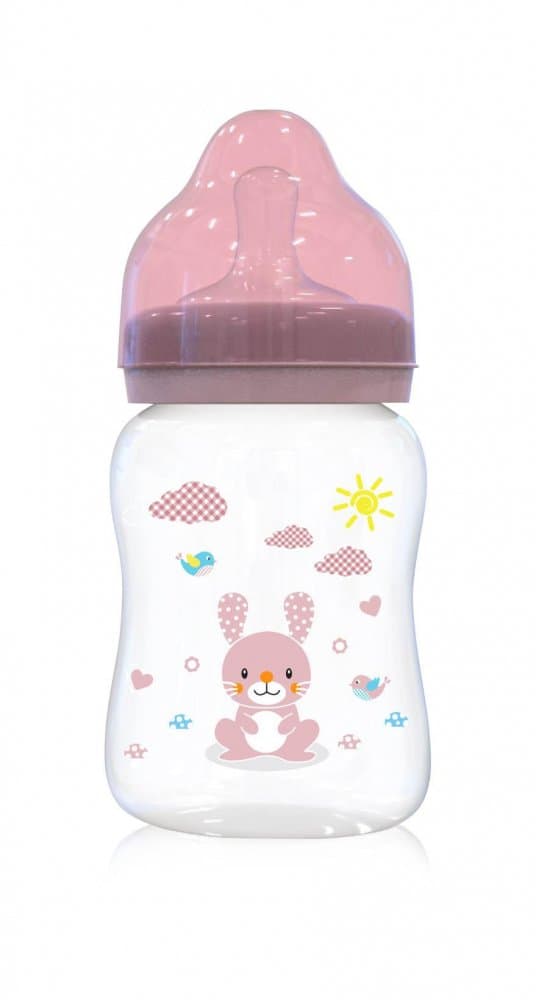 Biberon cu gat larg 0 luni+ 250 ml Blush Pink