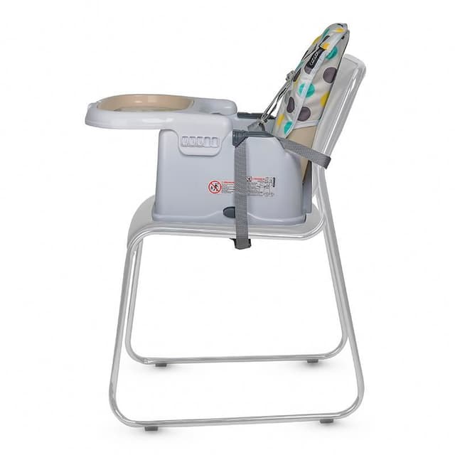 Scaun de luat masa 2in1 pentru copii Coccolle Ziti multifunctional, Cu functie de inaltator, Centuri in 5 puncte, Spatar reglabil in 2 pozitii, Tavita reglabila in 3 pozitii, Dispozitiv anti-alunecare sub tavita, pana la 15 kg, Beige Dots