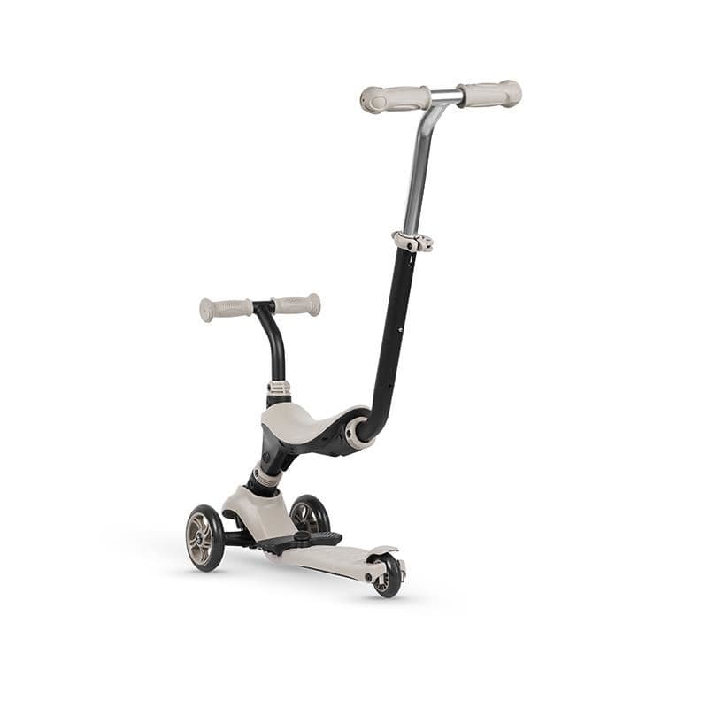 Trotineta 5in1 Qplay Sema Bej, cu scaun, maner telescopic si ajustabil, suport pentru picioare detasabil, greutate suportata 50 kg