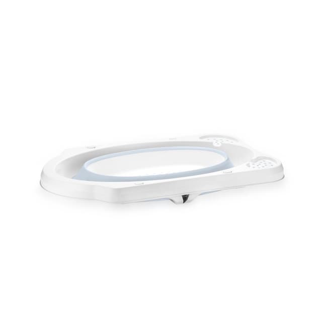 Cadita pliabila pentru bebelusi 82 cm cu dop de scurgere Nordic Blue