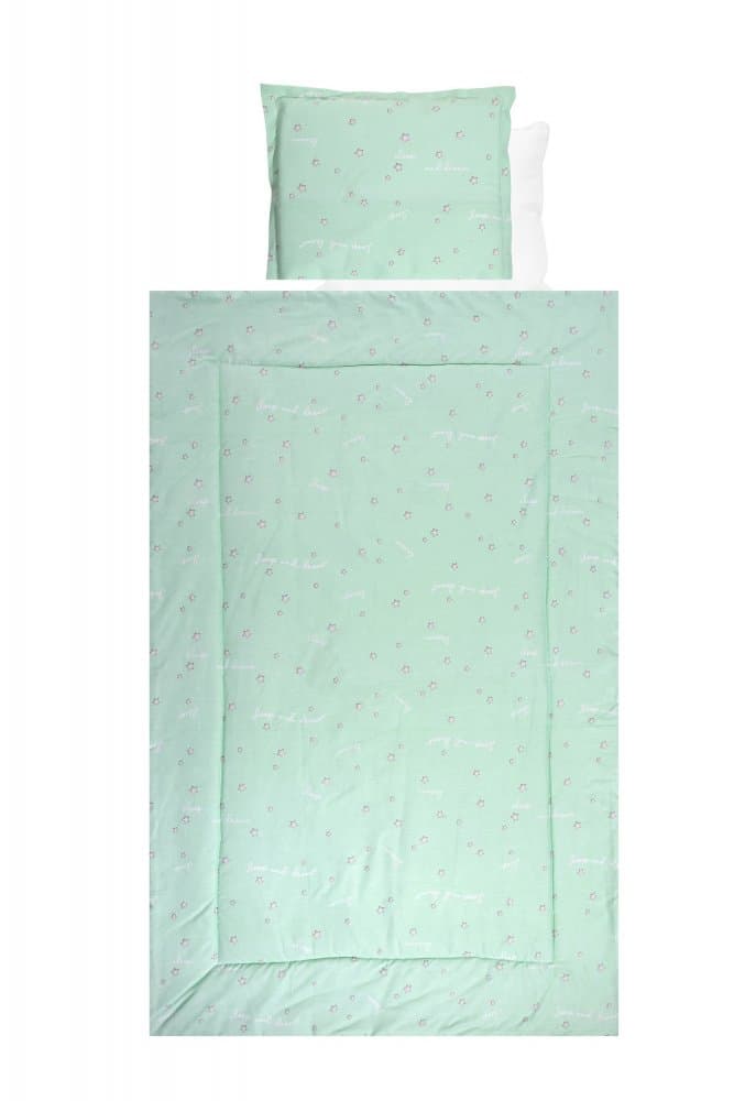 Set lenjerie pat 4 piese bumbac ranforce Friends Green