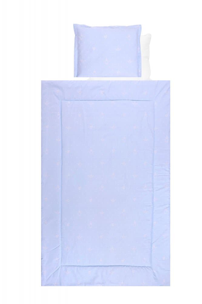 Set lenjerie pat 4 piese bumbac ranforce Little Bear Blue