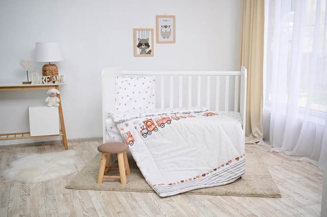 Set lenjerie pat 4 piese bumbac ranforce Train Grey