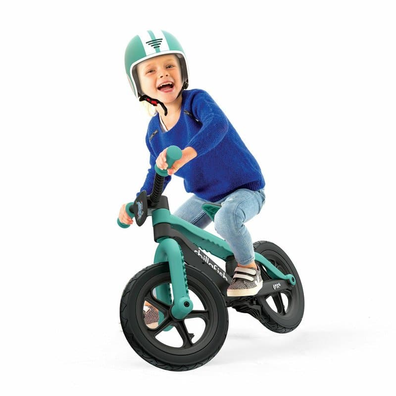 Bicicleta copii fara pedale Chillafish BMXie 02 Mint 12 inch, suport pentru picioare si frana integrata, varsta 2-5 ani, scaun reglabil de la 32 la 39 cm, anvelopele RubberSkin