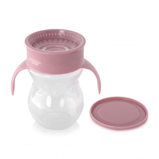 Cana de tranzitie anti-varsare sistem de baut din orice pozitie 360 grade 12 luni+ Pink
