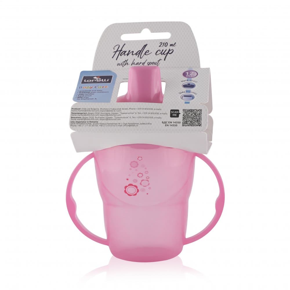 Cana cu manere si cioc 12 luni+ 210 ml Pink