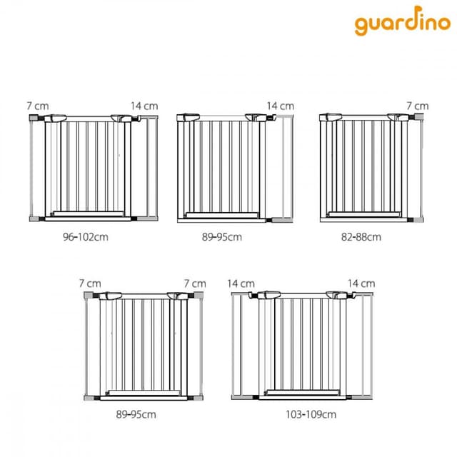 Extensie poarta de siguranta pentru copii Guardino 14 cm metal alb 700012