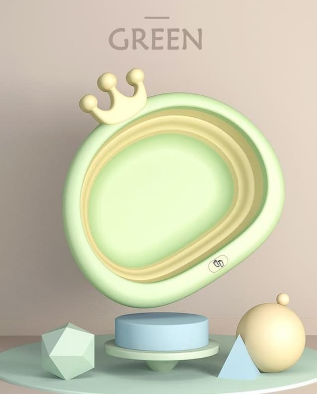 Recipient pentru clatit Little Mom Royal Green pliabil, margini rotunjite, fara BPA, capacitate 4.2 litri