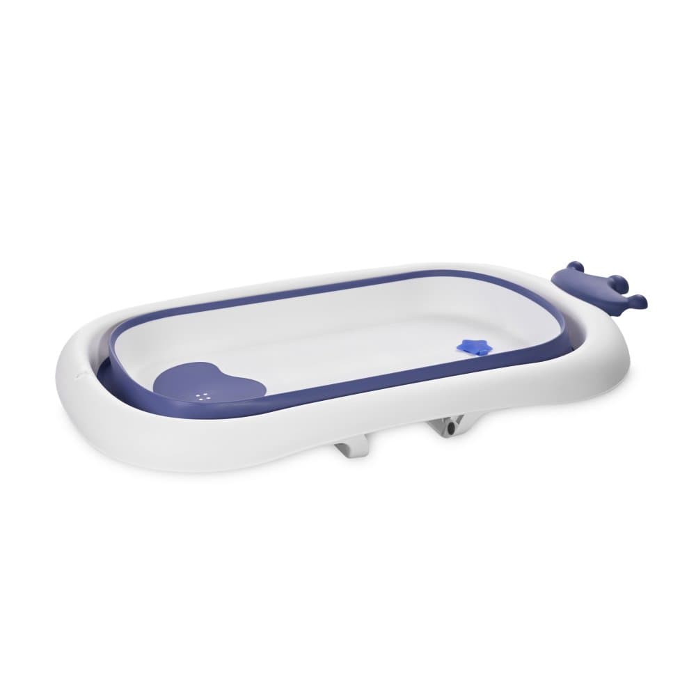 Cadita pliabila pentru bebelusi 83 cm cu dop de scurgere Royal Blue