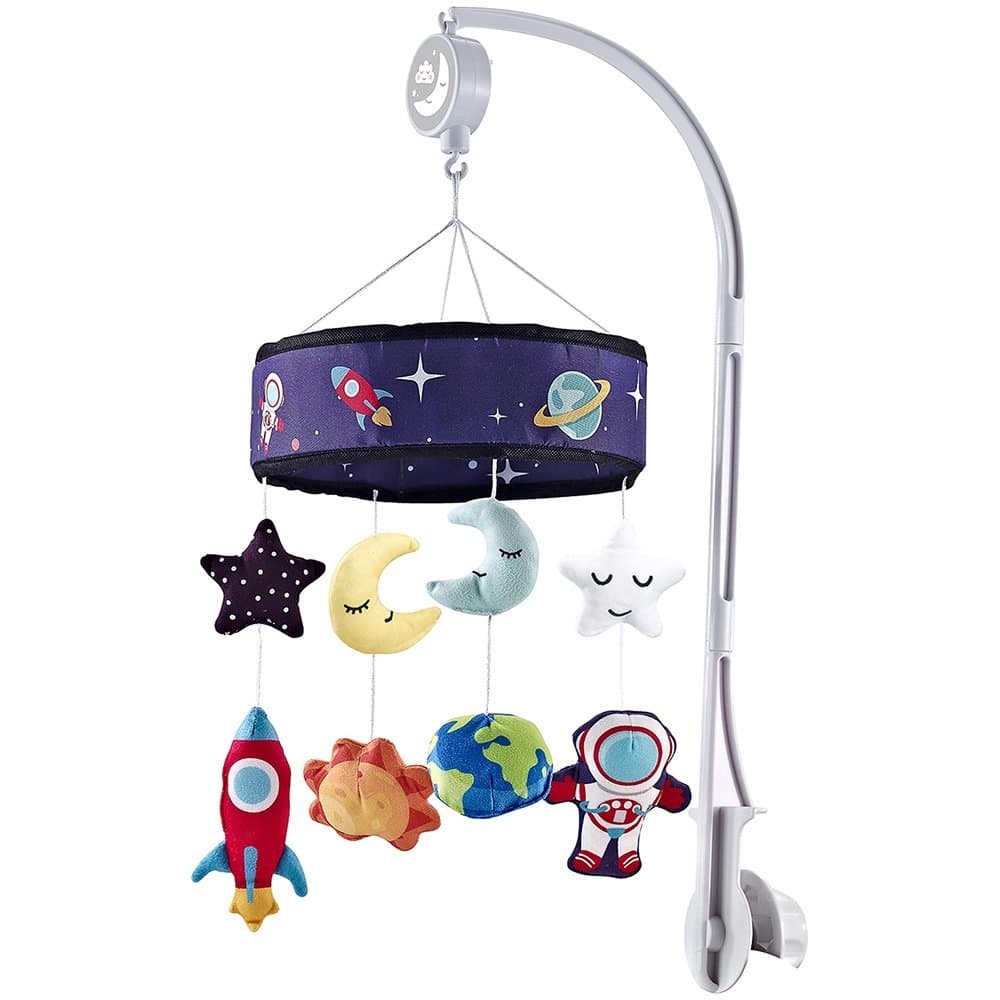 Carusel muzical pentru patut Chipolino Space cu prindere universala si melodii blande