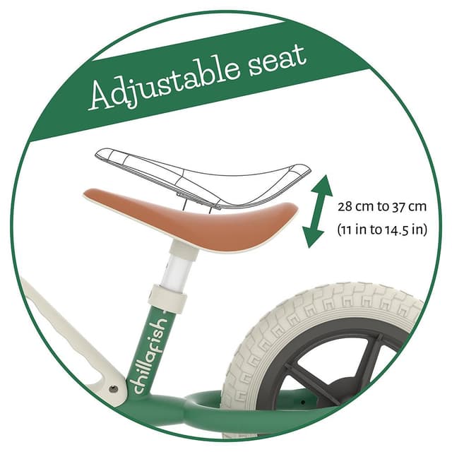 Bicicleta de echilibru, Chillafish Charlie Forest, Usoara, Cu ghidon si sa reglabile, Greutate 2.5 Kg, Cu roti din spuma EVA, 10 inch, Pentru 18-48 luni