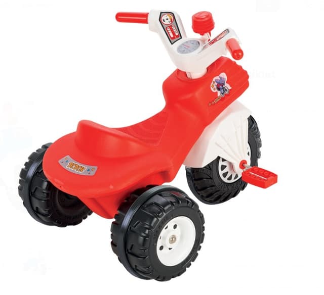 Tricicleta pentru copii Mobidic Red cu claxon si cosulet greutate maxima suportata 35 kg