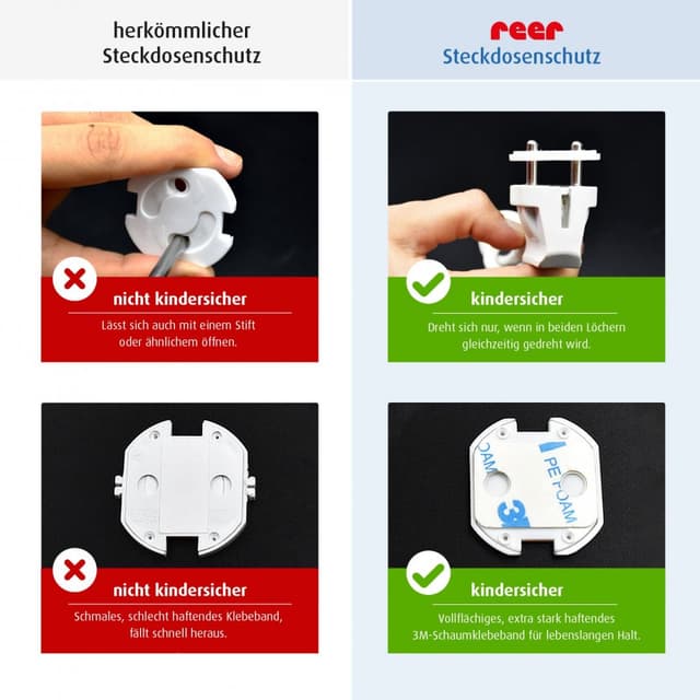 Set 20 protectii pentru priza Reer Transparente 32069