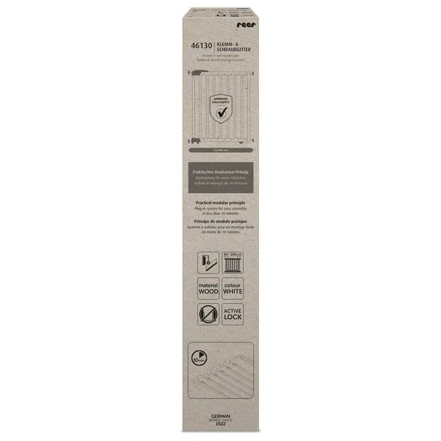 Poarta de siguranta Reer Basic White de perete, reglabila 63-106 cm