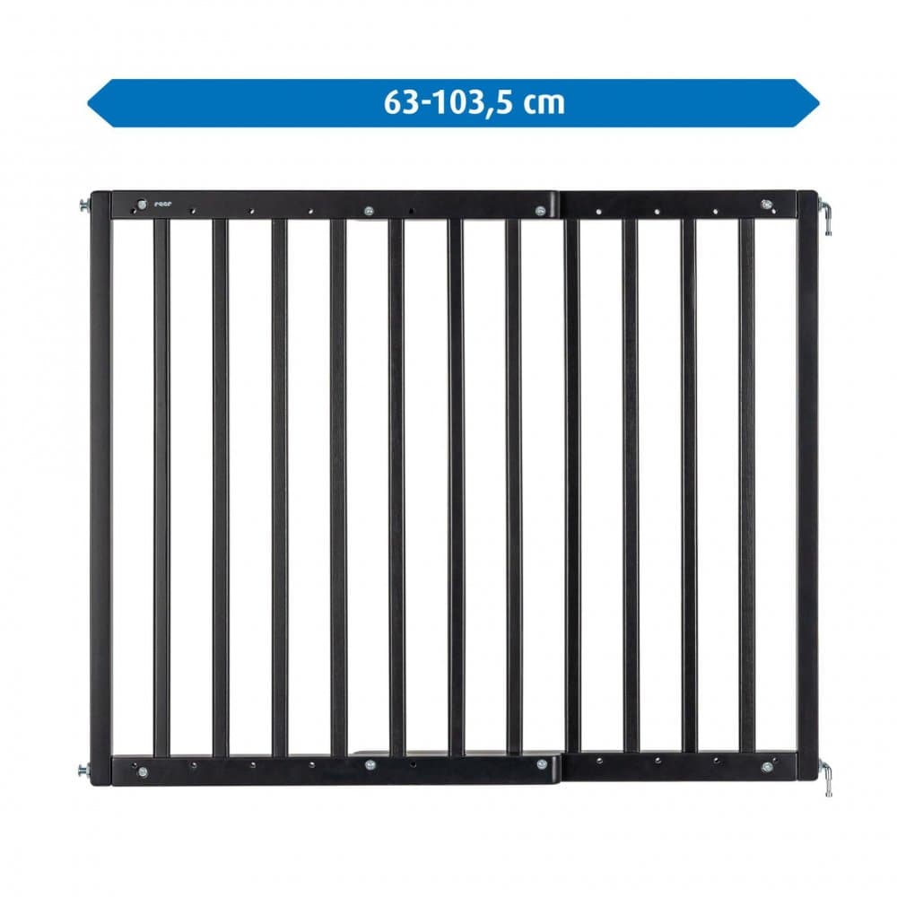 Poarta de siguranta Reer Black de perete, reglabila 63-103,5 cm