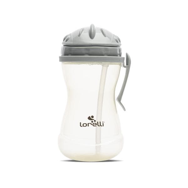 Cana sport cu clips lateral, pai moale si flexibil, capac de protectie rotativ, 360 ml, Grey Yellow