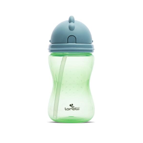 Cana sport cu pai moale si flexibil, capac de protectie rotativ, 300 ml, Green Blue