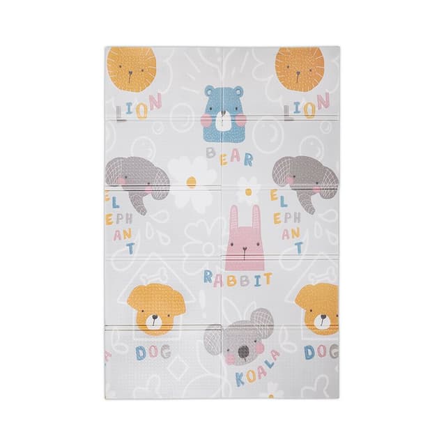 Covoras de joaca termic pentru copii Buddies Stars din spuma XPE, design cu doua fete, pliabil, 120x180 cm