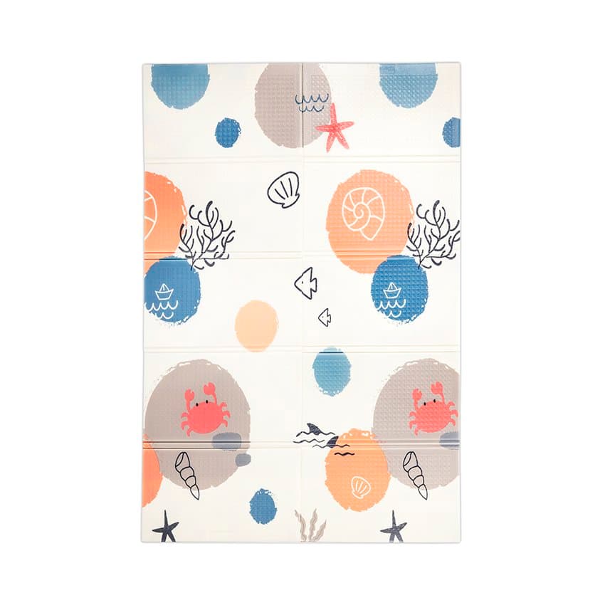 Covoras de joaca termic pentru copii Ocean Stars din spuma XPE, design cu doua fete, pliabil, 120x180 cm