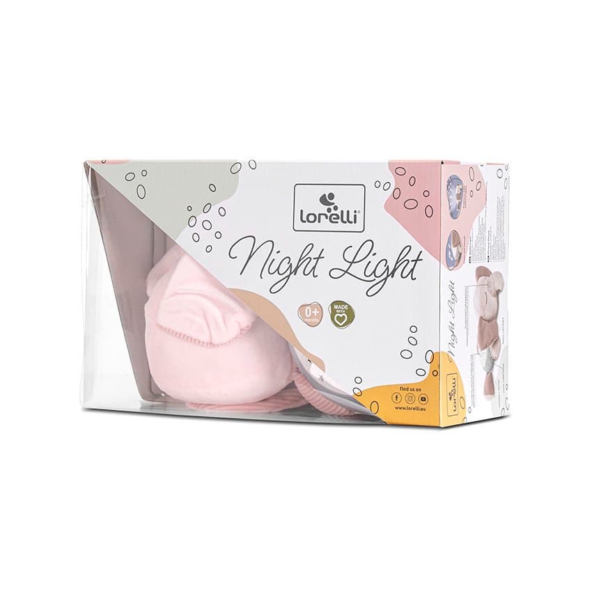 Lampa de veghe Lorelli Pink Elephant cu proiectie cer instelat si melodii