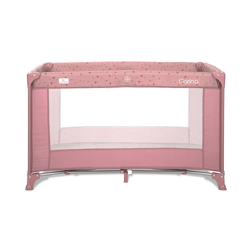 Patut pliabil pentru copii Carina Pink Stars cu geanta de transport