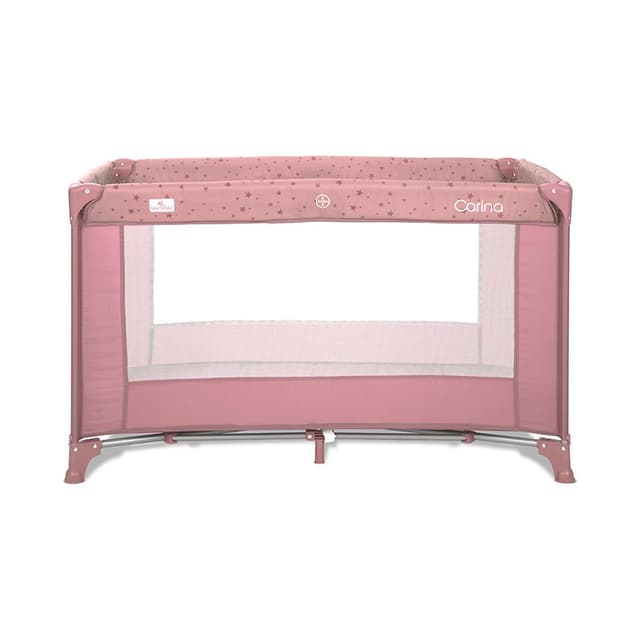 Patut pliabil pentru copii Carina Pink Stars cu geanta de transport