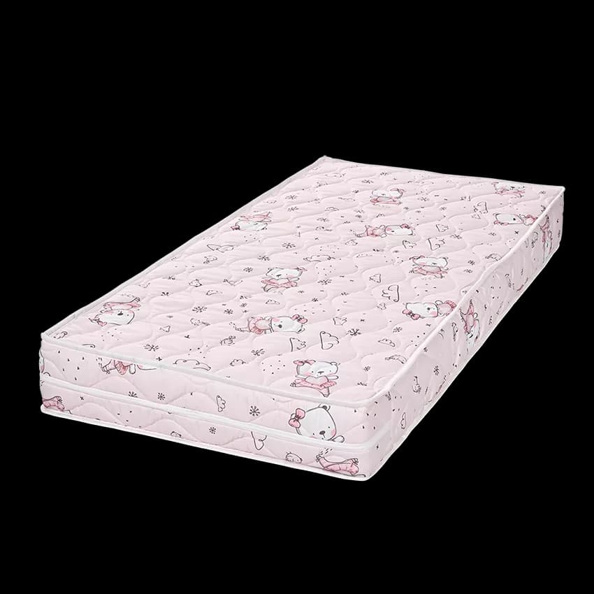 Saltea pentru patut Relax Pink Ballerina Bear din spuma elastica 140x70x12 cm